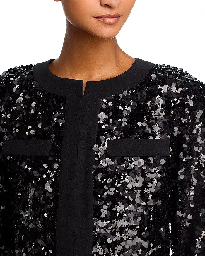 AQUA x Salvatore Rizza Sequinned Two Pocket Blazer xiceditorial xic editorial