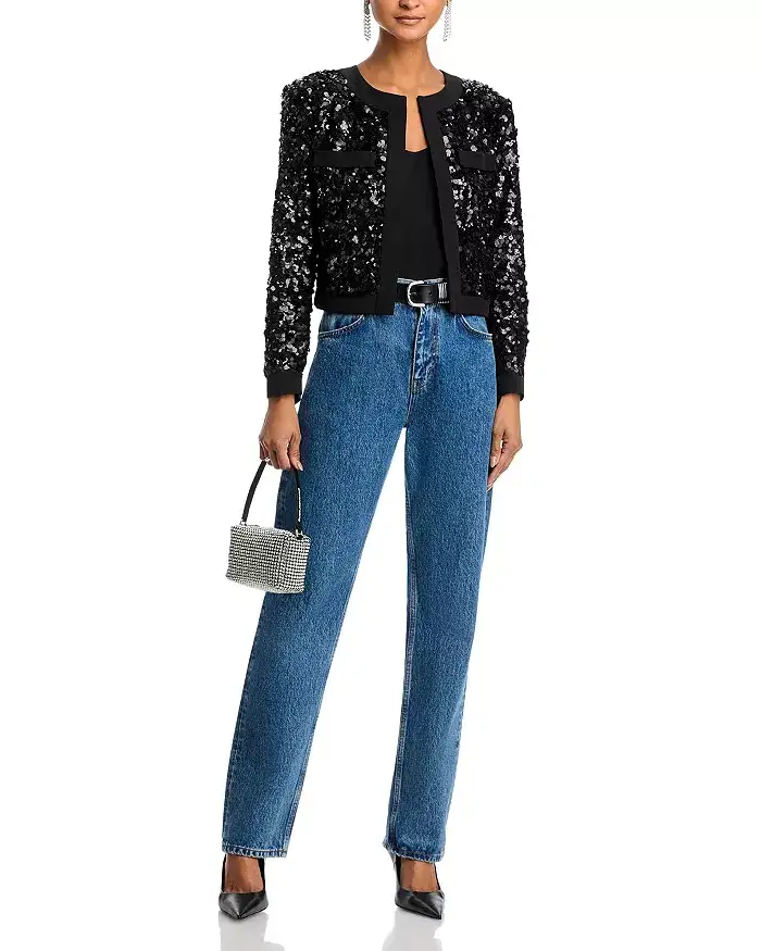 AQUA x Salvatore Rizza Sequinned Two Pocket Blazer xiceditorial xic editorial