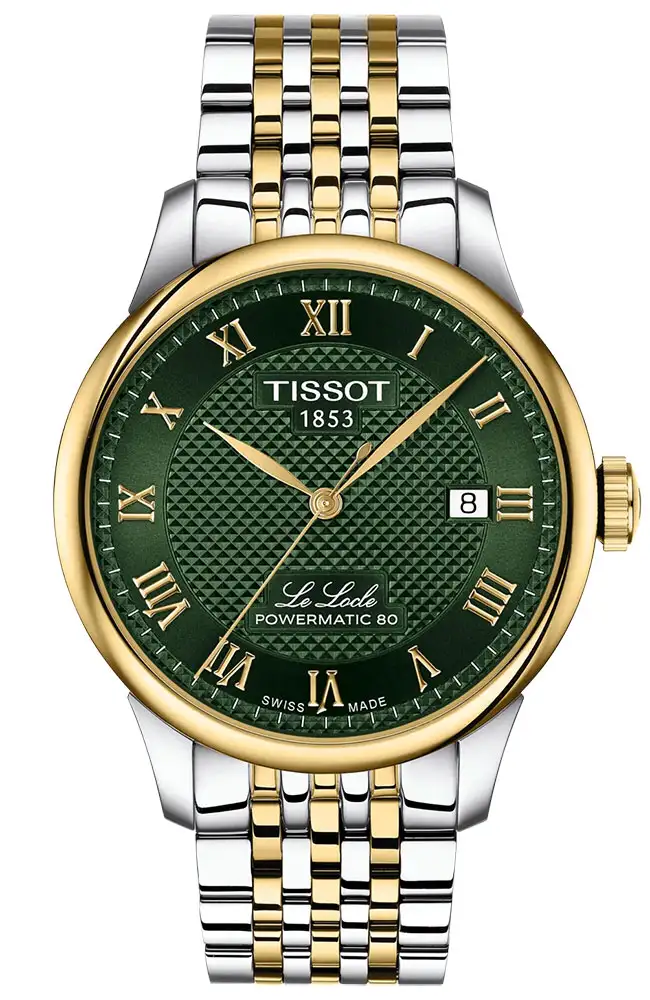 Tissot Le Locle Powermatic 80 – Men’s Two-Tone Automatic Watch (Green Dial) e-oro xiceditorial xic editorial
