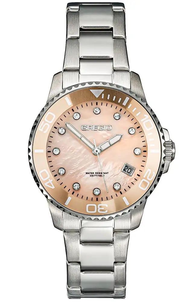 Gregio Divers Crystals GR530011 – Women’s Gold Stainless Steel Watch e-oro xiceditorila xic editorial