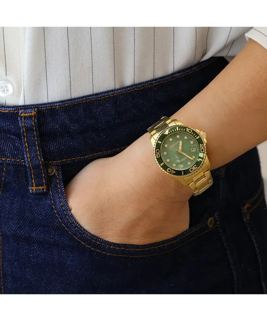 Gregio Divers Crystals GR530021 – Women’s Gold Stainless Steel Watch e-oro xiceditorila xic editorial