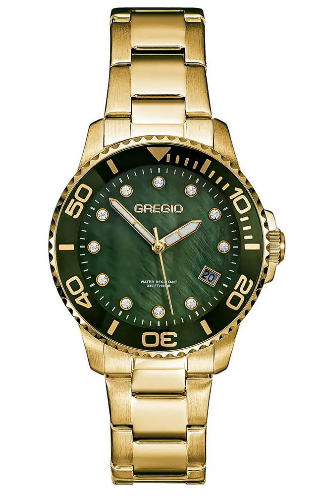 Gregio Divers Crystals GR530021 – Women’s Gold Stainless Steel Watch e-oro xiceditorila xic editorial