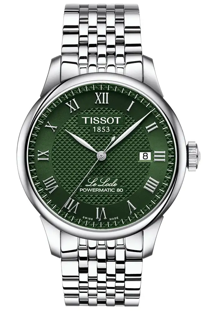 Tissot Le Locle Powermatic 80 – Men’s Two-Tone Automatic Watch (Green Dial) e-oro xiceditorial xic editorial T006-407-11-093-00