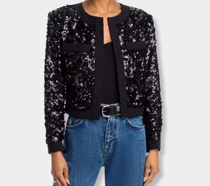AQUA x Salvatore Rizza Sequinned Two Pocket Blazer xiceditorial xic editorial