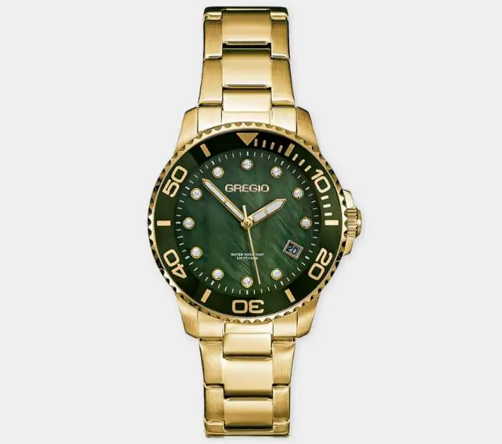 Gregio Divers Crystals GR530021 – Women’s Gold Stainless Steel Watch e-oro xiceditorial xic editorial