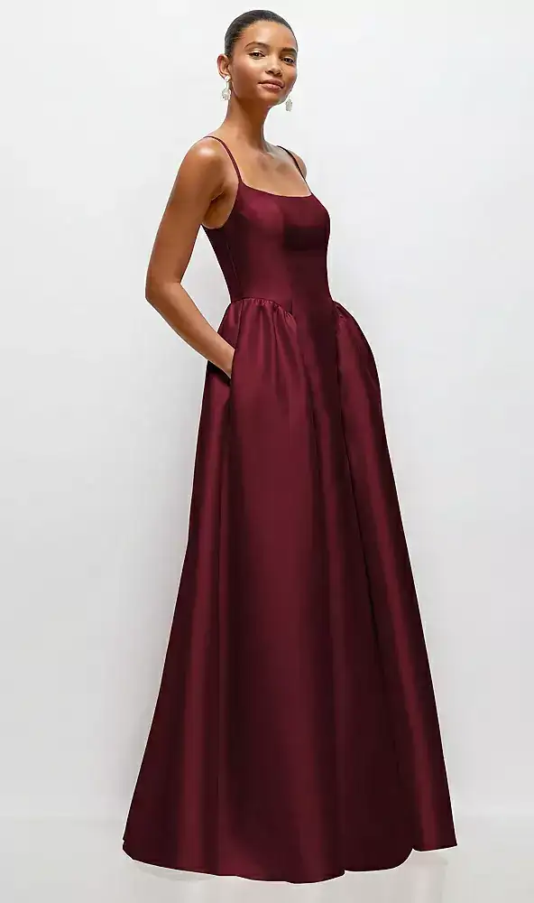 Dessy Collection Jillian Satin Maxi Dress with Drop Basque Skirt xiceditorial