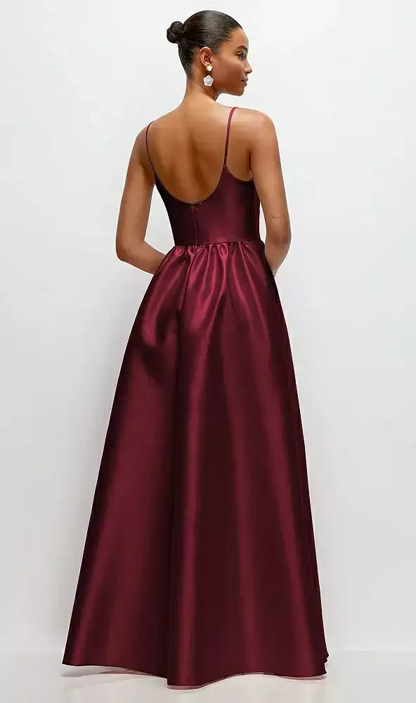 Dessy Collection Jillian Satin Maxi Dress with Drop Basque Skirt xiceditorial