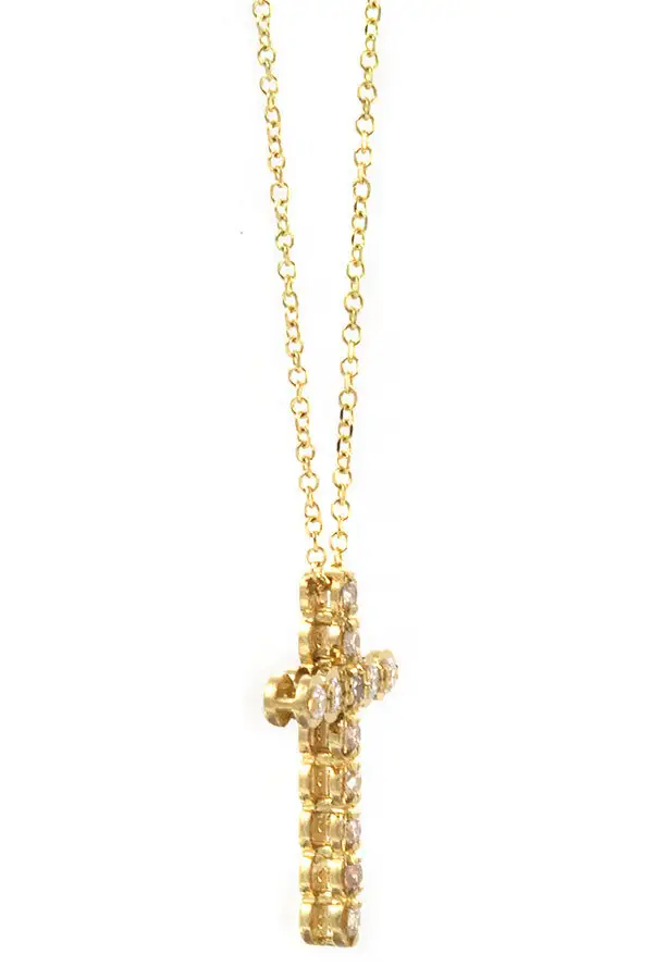 Pappas Jewels 18K Gold Diamond Cross - e-oro- xiceditorial xic editorial