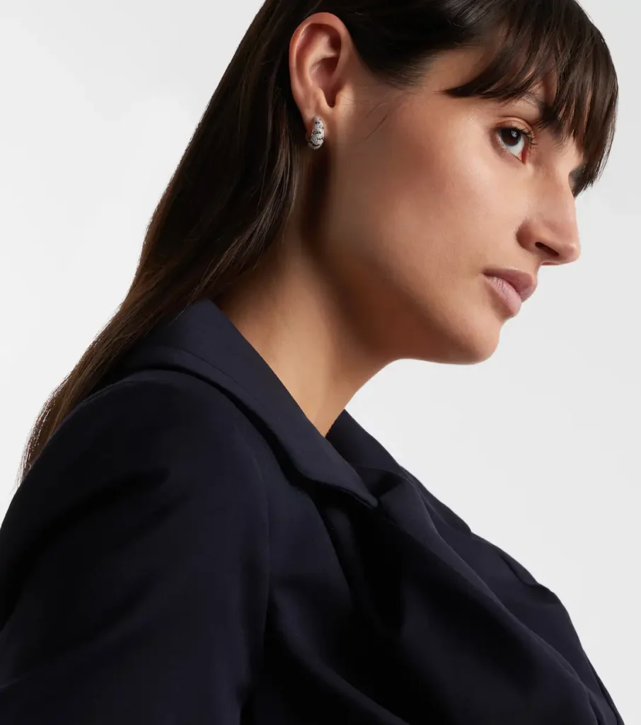 Yvonne Léon Zèbre 18kt white gold hoop earrings with diamonds xiceditorial