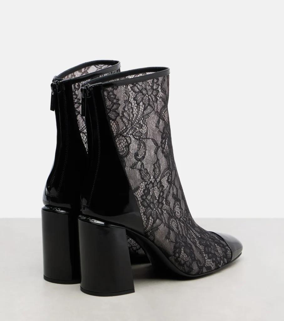 Jimmy Choo Kisu 85 Lace Ankle Boots with Leather Trim xiceditorial