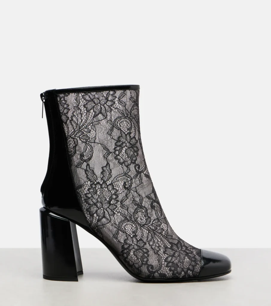 Jimmy Choo Kisu 85 Lace Ankle Boots with Leather Trim xiceditorial