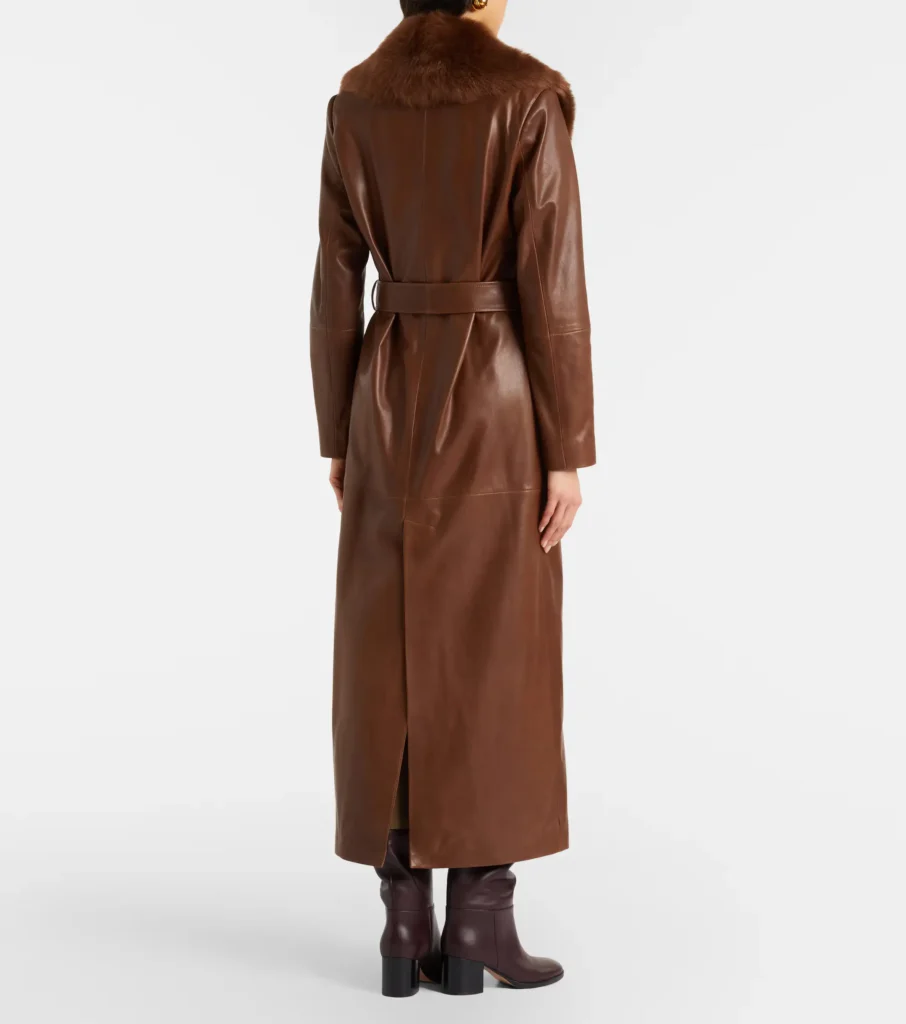 Nour Hammour Dakota shearling-trimmed leather coat xiceditorial