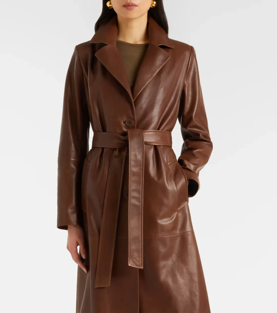 Nour Hammour Dakota shearling-trimmed leather coat xiceditorial