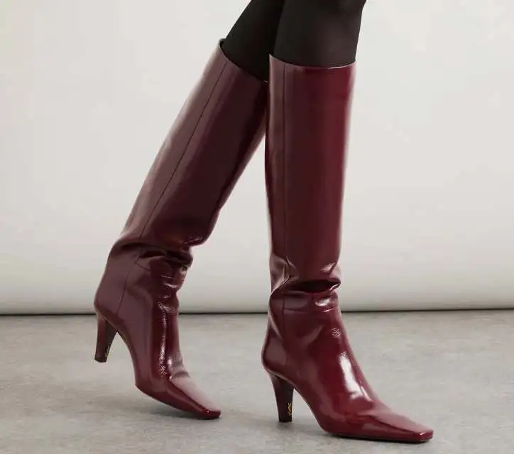 Saint Laurent Jill Glossed Knee Boots xiceditorial