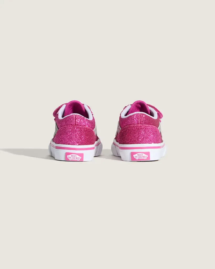 Vans Toddler Old Skool V Shoes Pink Glitter xiceditorial