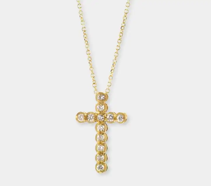 Pappas Jewels 18K Gold Diamond Cross - e-oro- xiceditorial xic editorial