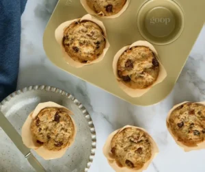 Banana-Tahini Muffins Toasted with Almond Butter