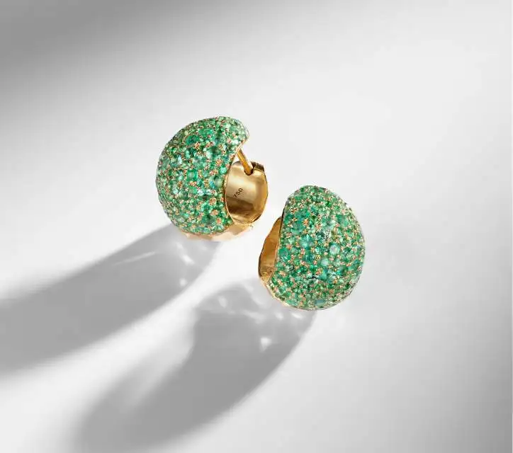Octavia Elizabeth Icon Poppy 18kt Gold Hoop Earrings xiceditorial